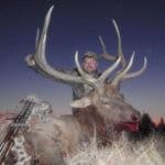 Hunter with large elk trophy