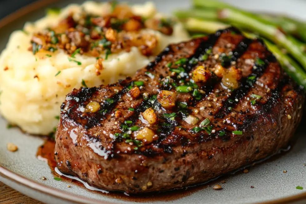 A steak dinner with the trimmings